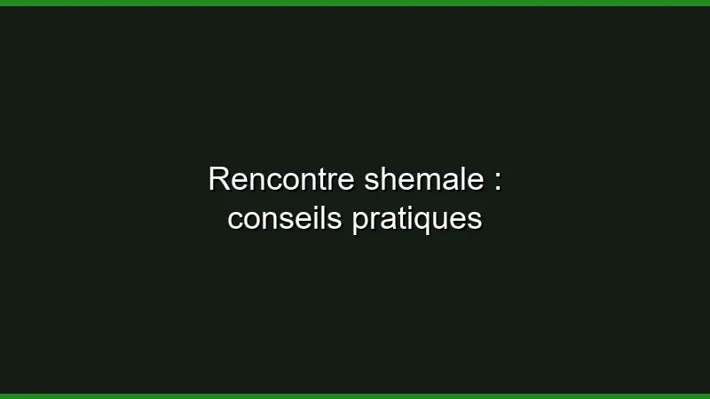 Rencontre shemale : conseils pratiques